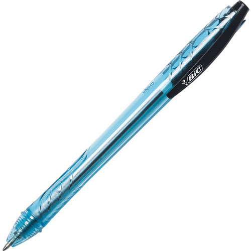 Bic ReVolution Ocean Retractable Ballpoint Pen, Black, Semi-transparent Barrel, 1 Dozen