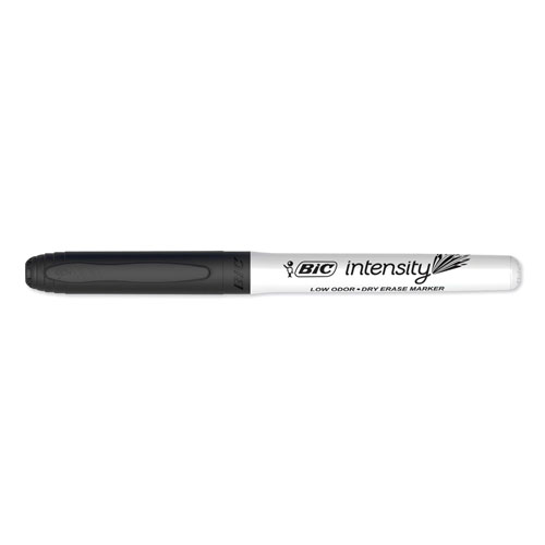 Bic Intensity Low Odor Dry Erase Marker, Fine Bullet Tip, Black, Dozen