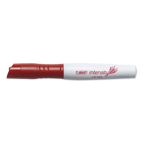 Bic Intensity Low Odor Dry Erase Marker, Broad Chisel Tip, Red, Dozen