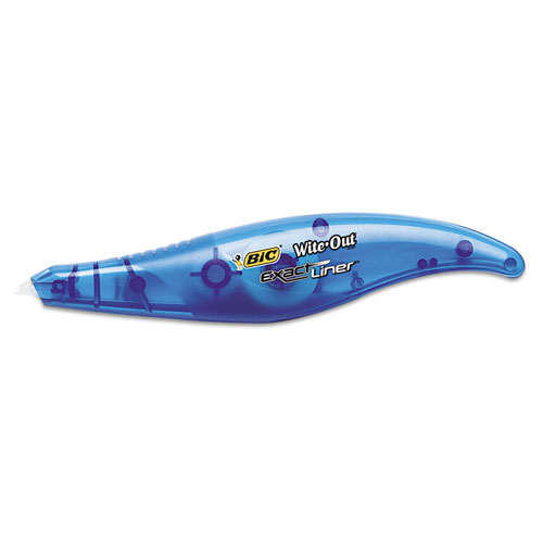 Bic Wite-Out Brand Exact Liner Correction Tape, Non-Refillable, Blue, 1/5