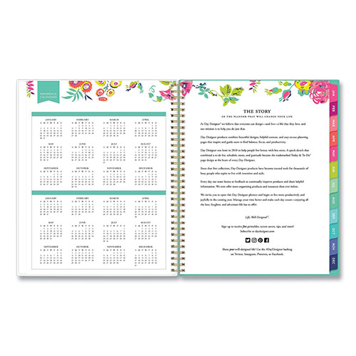 Blue Sky Day Designer Peyton Create-Your-Own Cover Weekly/Monthly Planner, Floral Artwork, 11 x 8.5, White, 12-Month (Jan-Dec): 2024