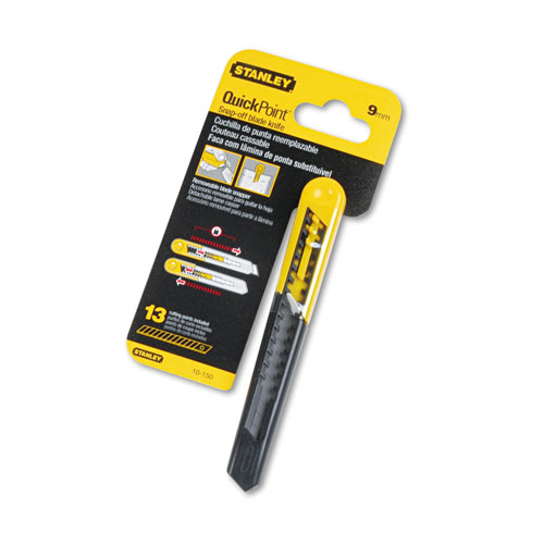 Stanley Bostitch Straight Handle Knife w/Retractable 13 Point Snap-Off Blade, Yellow/Gray