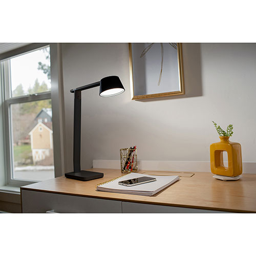 Stanley Bostitch Verve Adjustable LED Desk Lamp - LED Bulb - Adjustable, Dimmable, Adjustable Brightness, Clock, Durable, USB Charging, Swivel Base, Color Changing Mode