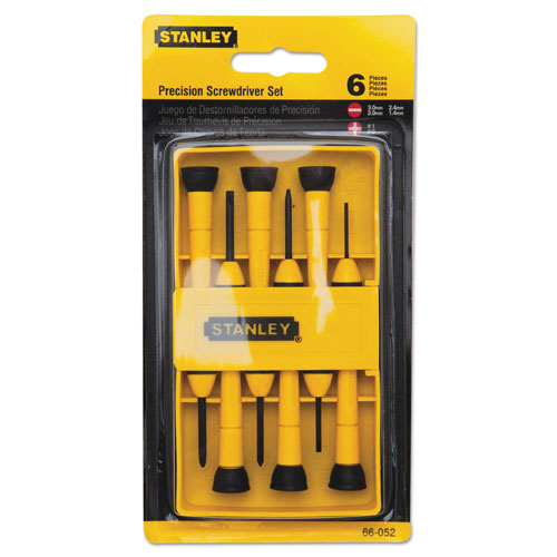 Stanley Bostitch 6-Piece Precision Screwdriver Set, Black/Yellow