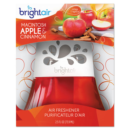 Bright Air Scented Oil Air Freshener, Macintosh Apple and Cinnamon, Red, 2.5 oz