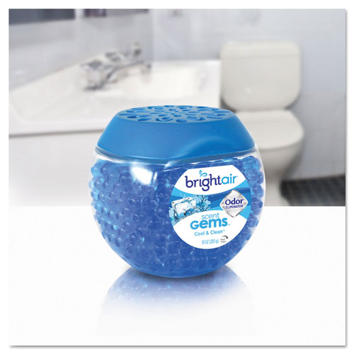 Bright Air Scent Gems Odor Eliminator, Cool and Clean, Blue, 10 oz Gel