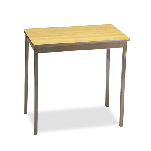 Barricks Utility Table, Rectangular, 30w x 18d x 30h, Oak/Brown