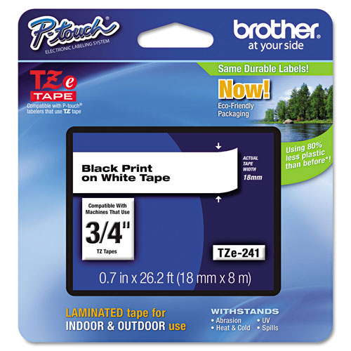 Brother TZe Standard Adhesive Laminated Labeling Tape, 0.7