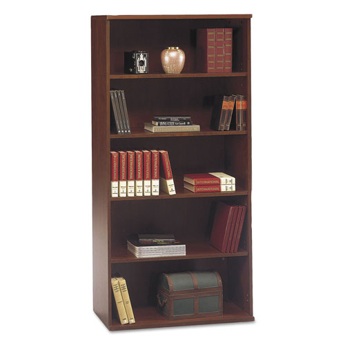 Bush Series C Collection 36W 5 Shelf Bookcase, Hansen Cherry