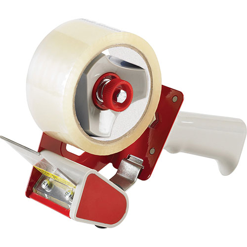 Business Source Handheld Tape Dispenser, for 3" Core Tapes, Red