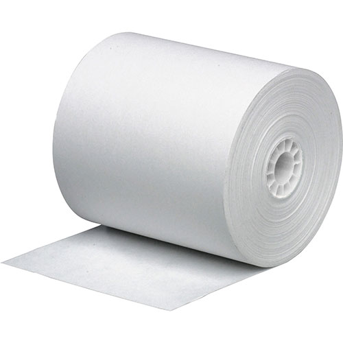 Business Source Paper Roll, Single Ply, Bond, 3" x 165', White