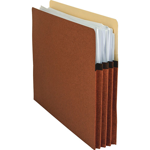 Business Source File Pocket, 3-1/2" Expanding, Letter, Redrope