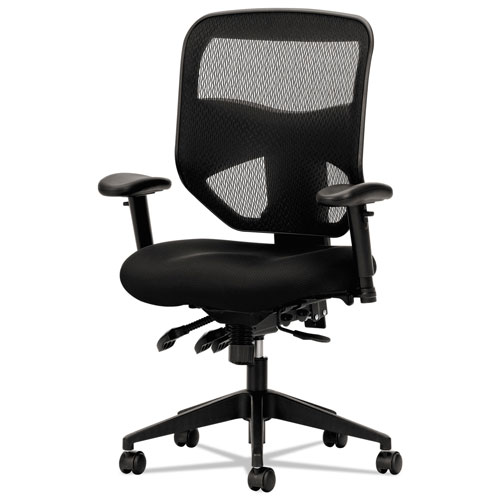 Basyx by Hon VL532 Mesh High-Back Task Chair, Supports up to 250 lbs., Black Seat/Black Back, Black Base