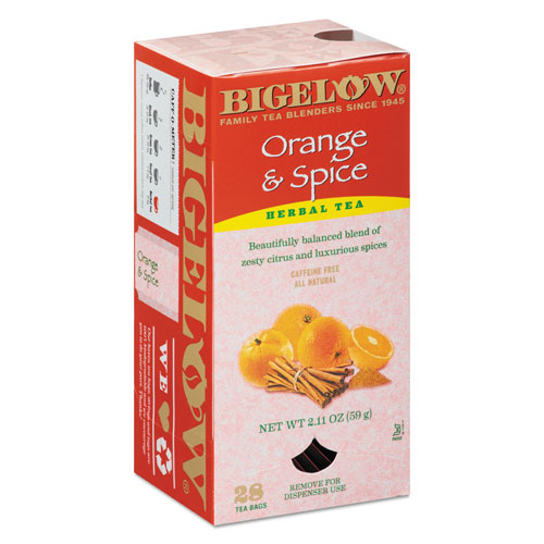 Bigelow Tea Company Orange and Spice Herbal Tea, 28/Box