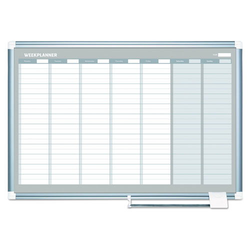 MasterVision™ Weekly Planner, 36x24, Aluminum Frame