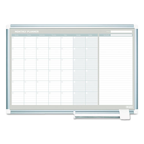 MasterVision™ Monthly Planner, 36x24, Silver Frame