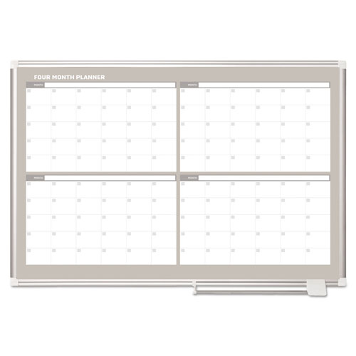 MasterVision™ 4 Month Planner, 48x36, White/Silver