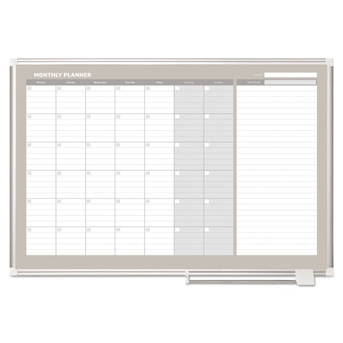 MasterVision™ Monthly Planner, 48x36, Silver Frame