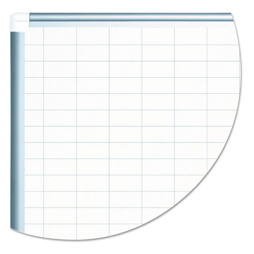 MasterVision™ Grid Planning Board, 1 x 2 Grid, 36 x 24, White/Silver