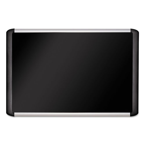 MasterVision™ Black fabric bulletin board, 48 x 72, Silver/Black