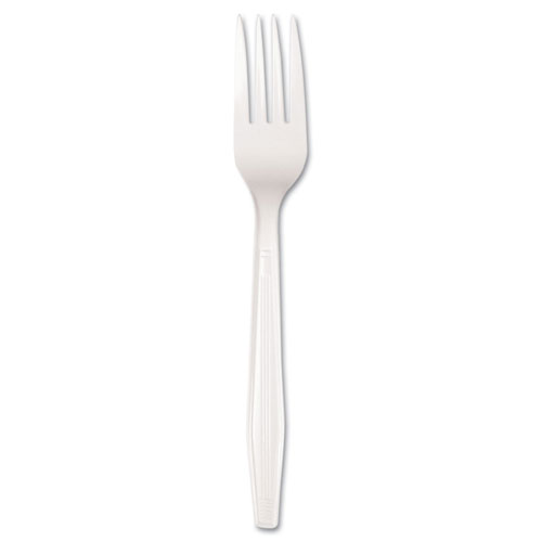Boardwalk Mediumweight Polystyrene Cutlery, Fork, White, 100/Box