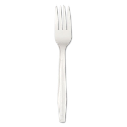 Boardwalk Heavyweight Polystyrene Cutlery, Fork, White, 1000/Carton