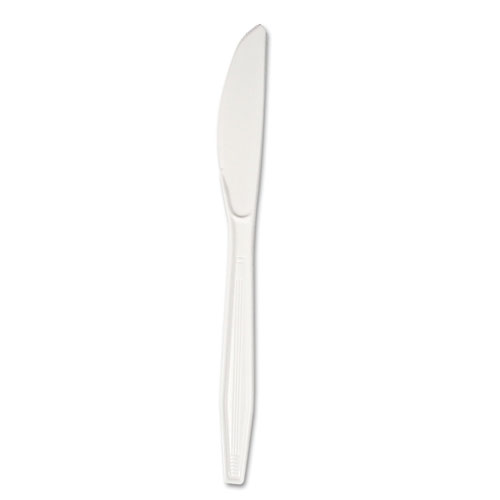 Boardwalk Heavyweight Polystyrene Cutlery, Knife, White, 1000/Carton