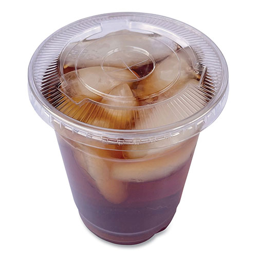 Boardwalk Crystal-Clear Cold Cup Straw-Slot Lids, Fits 9 to 10 oz PET Cups, 1,000/Carton
