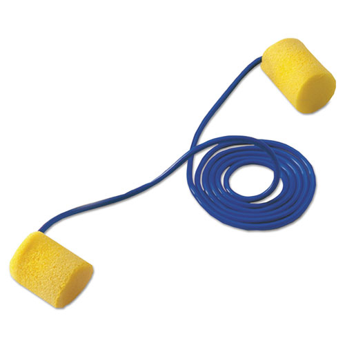 3M E·A·R Classic Earplugs, Corded, PVC Foam, Yellow, 200 Pairs