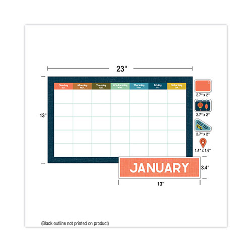Carson Dellosa Calendar Bulletin Board Set, Let's Expolore, 123 Pieces