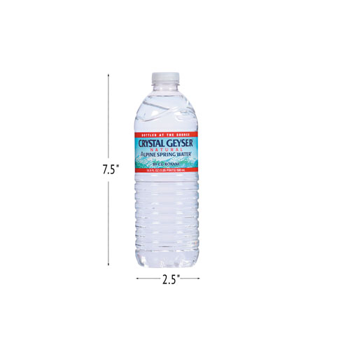 Crystal Geyser Natural Alpine Spring Water, 16.9 oz Bottle, 35/Carton