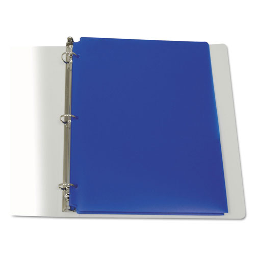 C-Line Two-Pocket Heavyweight Poly Portfolio Folder, 3-Hole Punch, Letter, Blue, 25/Box