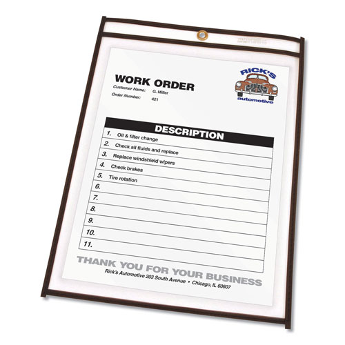 C-Line Shop Ticket Holders, Stitched, Both Sides Clear, 50 Sheets, 8 1/2 x 11, 25/Box