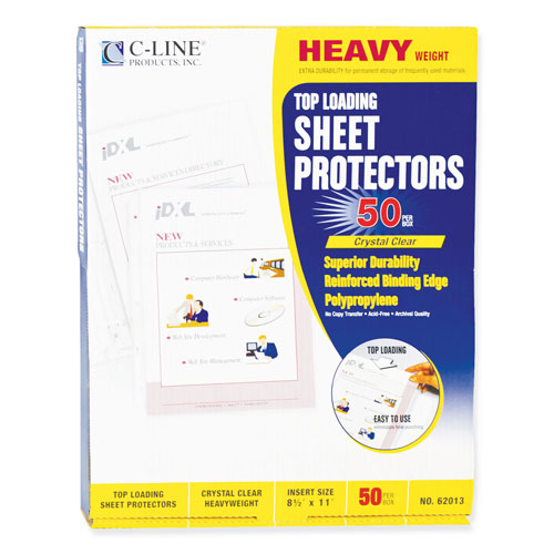 C-Line Heavyweight Polypropylene Sheet Protectors, Clear, 2