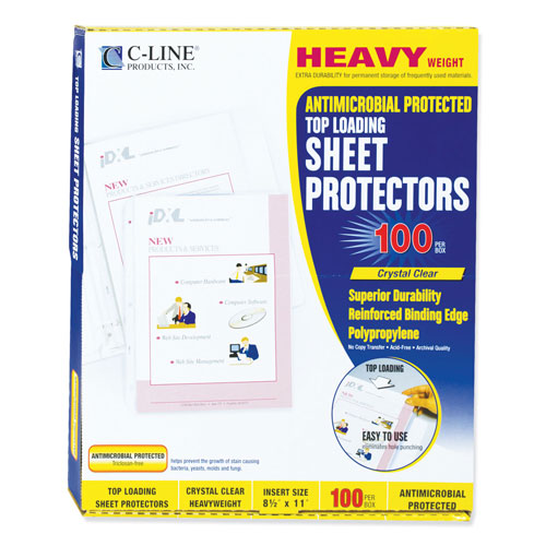 C-Line Hvywt Poly Sht Protectors, Clear, Top-Loading, 2