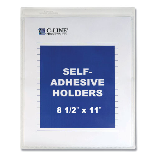 C-Line Self-Adhesive Shop Ticket Holders, Super Heavy, 15 Sheets, 8 1/2 x 11, 50/Box