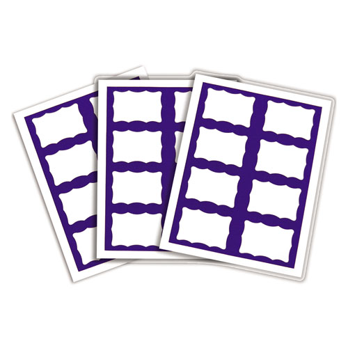 C-Line Laser Printer Name Badges, 3 3/8 x 2 1/3, White/Blue, 200/Box
