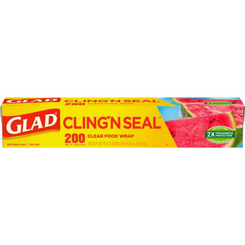 Clorox ClingWrap Plastic Wrap, 200 Square Foot Roll, Clear