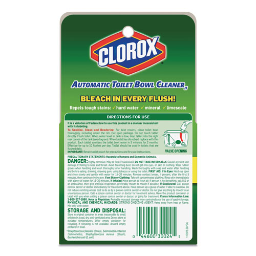Clorox Automatic Toilet Bowl Cleaner, 3.5 oz Tablet, 2/Pack
