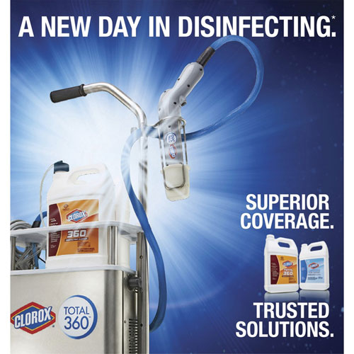 Clorox Total 360 Disinfectant Cleaner, Liquid, 128 fl oz (4 quart), 72/Bundle, Translucent