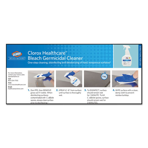Clorox Bleach Germicidal Cleaner, 32oz Spray Bottle, 6/Carton