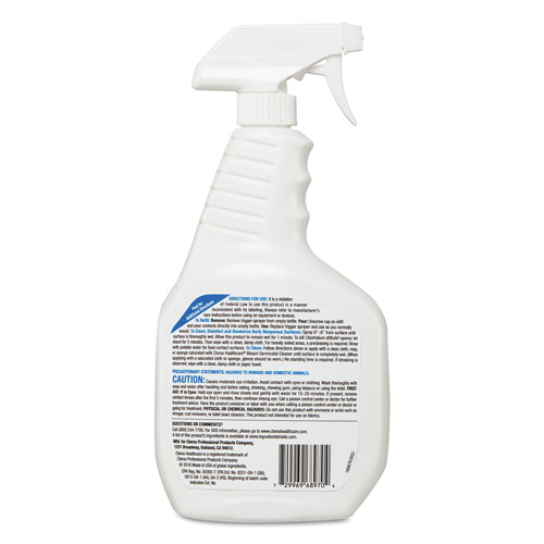 Clorox Bleach Germicidal Cleaner, 32oz Spray Bottle, 6/Carton
