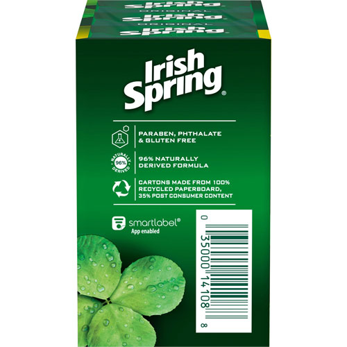 Irish Spring® Bar Soap, Irish Spring, 12-Hr Protection, 3.75Oz Bar, 18/Ct
