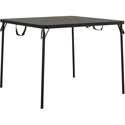 Cosco XL Fold-in-Half Card Table - Four Leg Base - 4 Legs - 38.50" Table Top Width x 38.50" Table Top Depth - 29.50" Height - Black