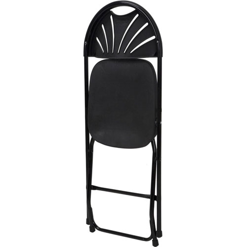Dorel Zown Premium Fan Back Folding Chair, Black, 8/Carton
