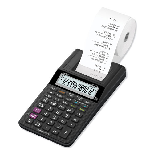 Casio HR-10RC Handheld Portable Printing Calculator, Black Print, 1.6 Lines/Sec