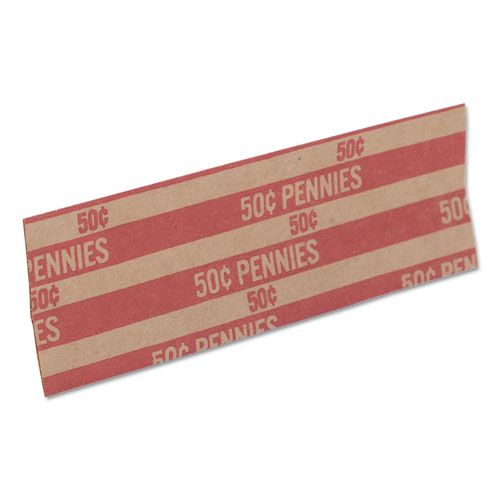 MMF Industries Flat Coin Wrappers, Pennies, $.50, 1000 Wrappers/Box