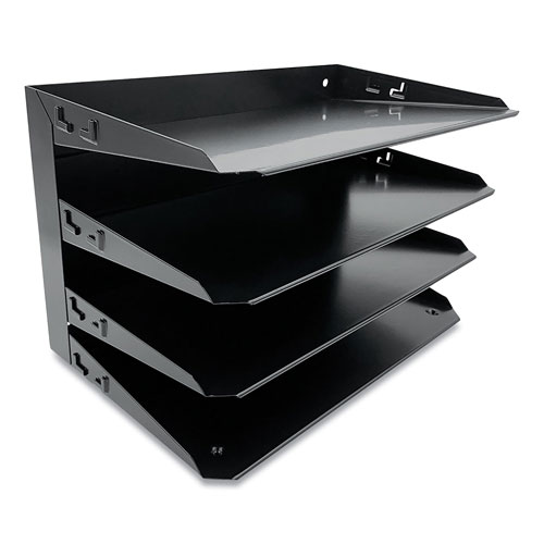 Coin-Tainer Steel Horizontal File Organizer, 4 Sections, Legal Size Files, 15 x 8.66 x 9.25, Black