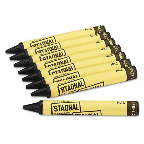 Crayola Staonal Marking Crayons, Black, 8/Box