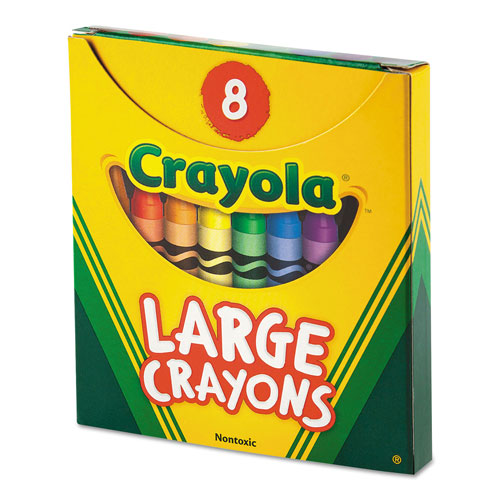 Crayola Large Crayons, Tuck Box, 8 Colors/Box